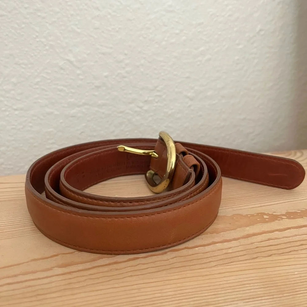 Vintage Coach Tan Leather Belt with Gold-Tone Buckle large - Picture 2 of 8